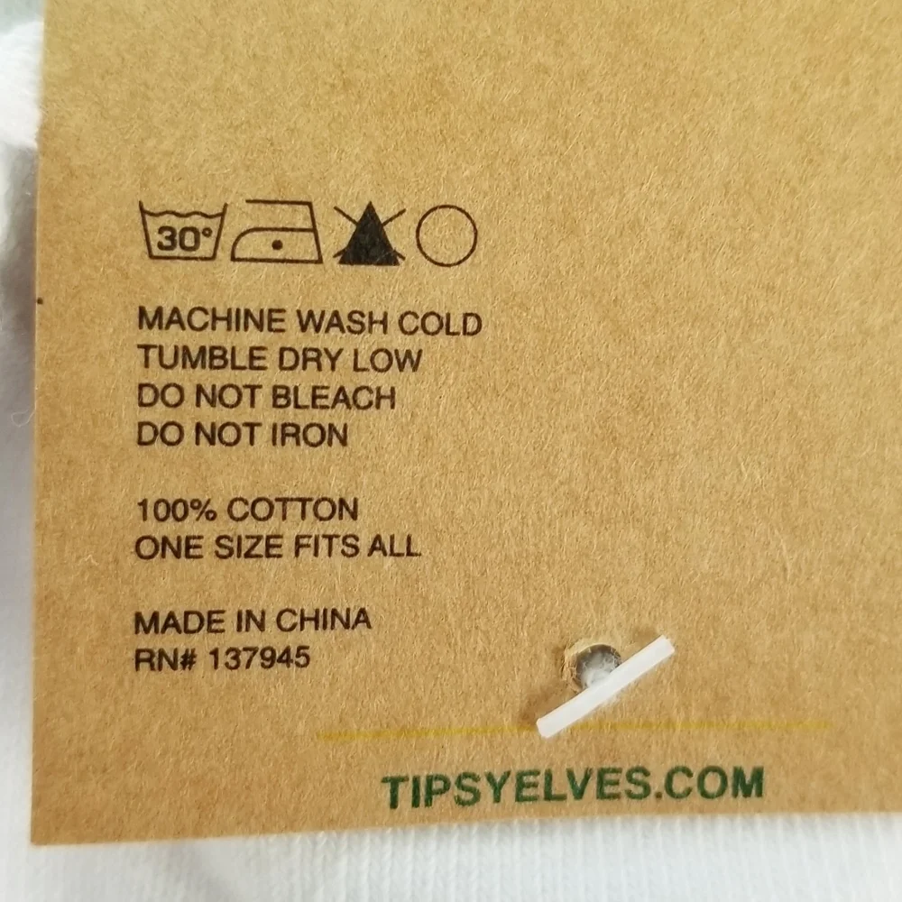 Mens Tipsy Elves White Rainbow 100% Cotton Crew Socks New With Tag